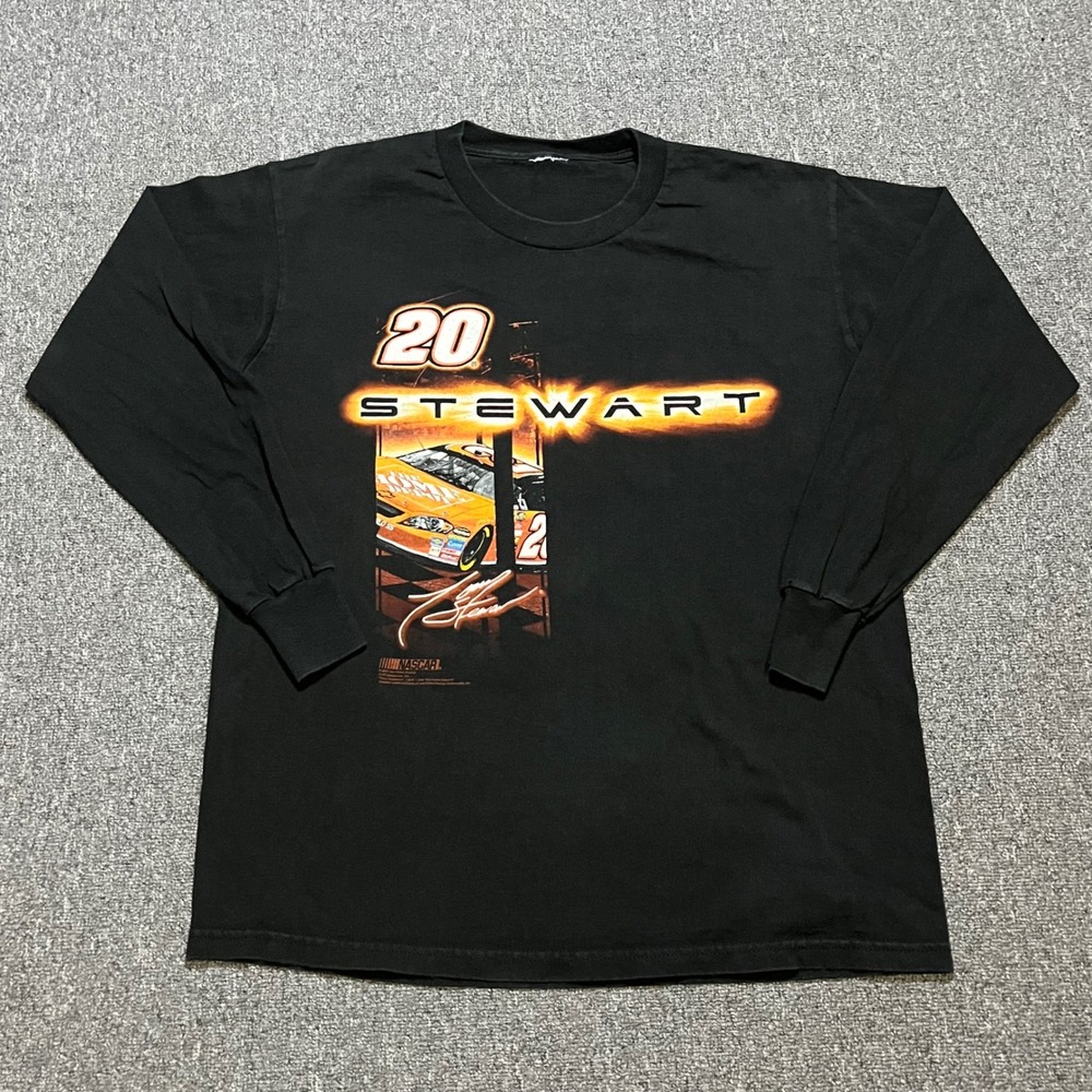Vintage NASCAR 2007 Tony Stewart 20 Home Depot Long‎ Sleeve Shirt Black